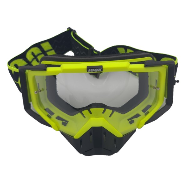 Ski, snowboard, motorcycling, cycling goggles, unisex, green frame, transparent lens, O11GTN
